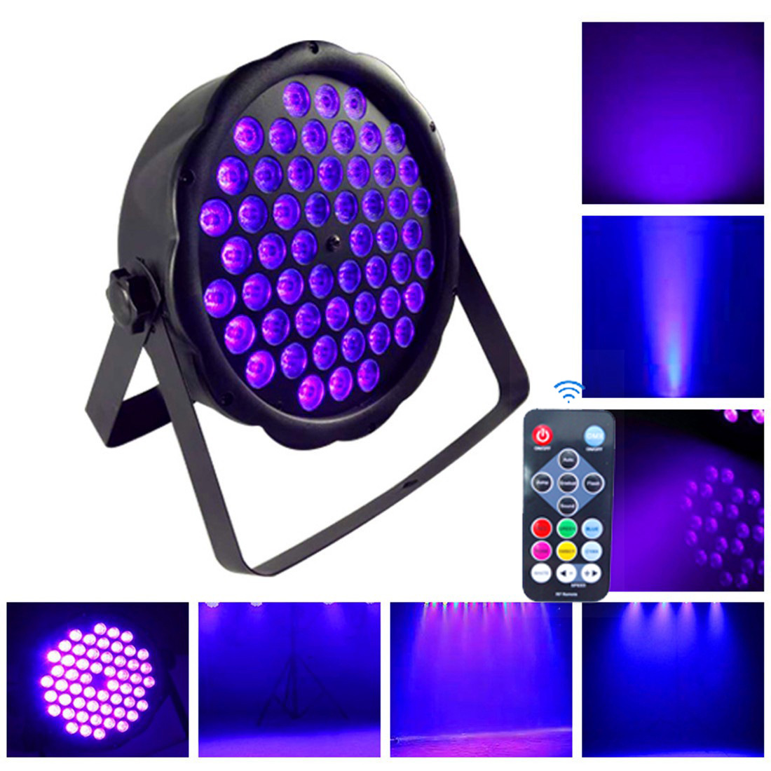 Transfronterizo LED PAR luz USB6 12 1836 54 colorido control remoto par luz láser UV púrpura teñido luz de la etapa