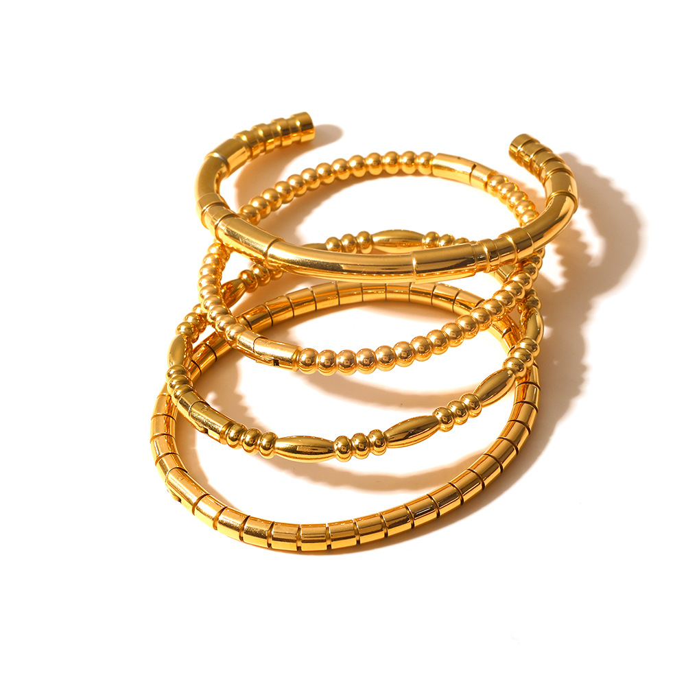 Ins venta caliente acero de titanio 18 quilates de bambú dorado pulsera de hueso de serpiente moda de alta gama pulsera de mujer salvaje pulsera al por mayor