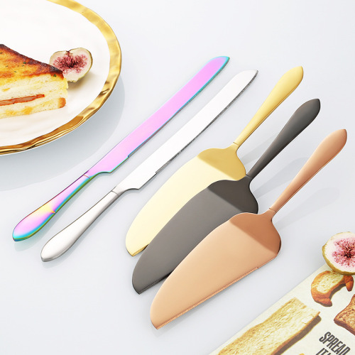 Long handle bread knife stainless steel cake shovel household golden bread knife steak shovel pizza cheese baking utensils