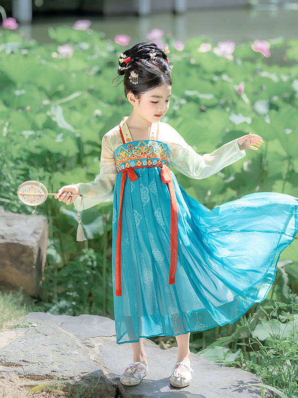 汉服女童秋款儿童古风超仙襦裙中国风2025新款春秋女款古装连衣裙|undefined