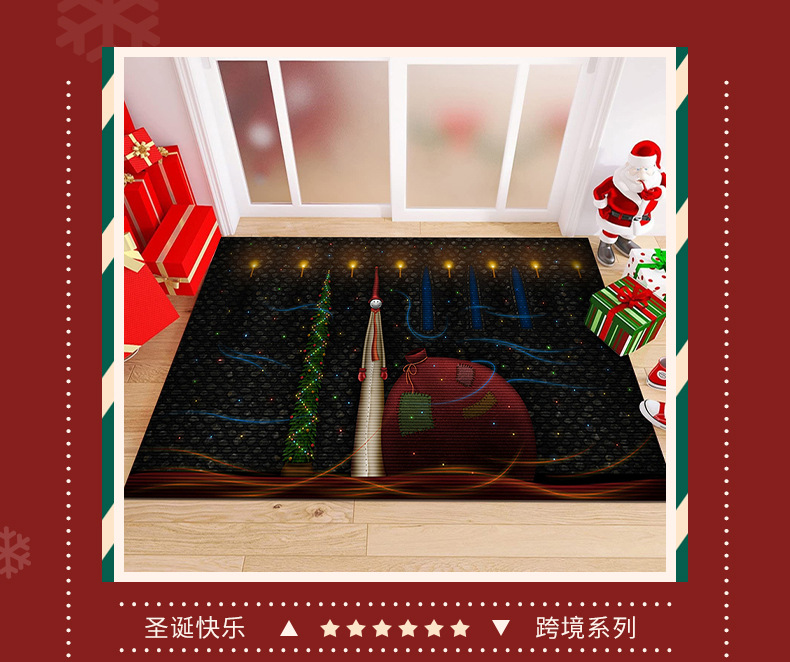 跨境门垫,圣诞地垫,入户门垫,玄关地垫,防滑垫子