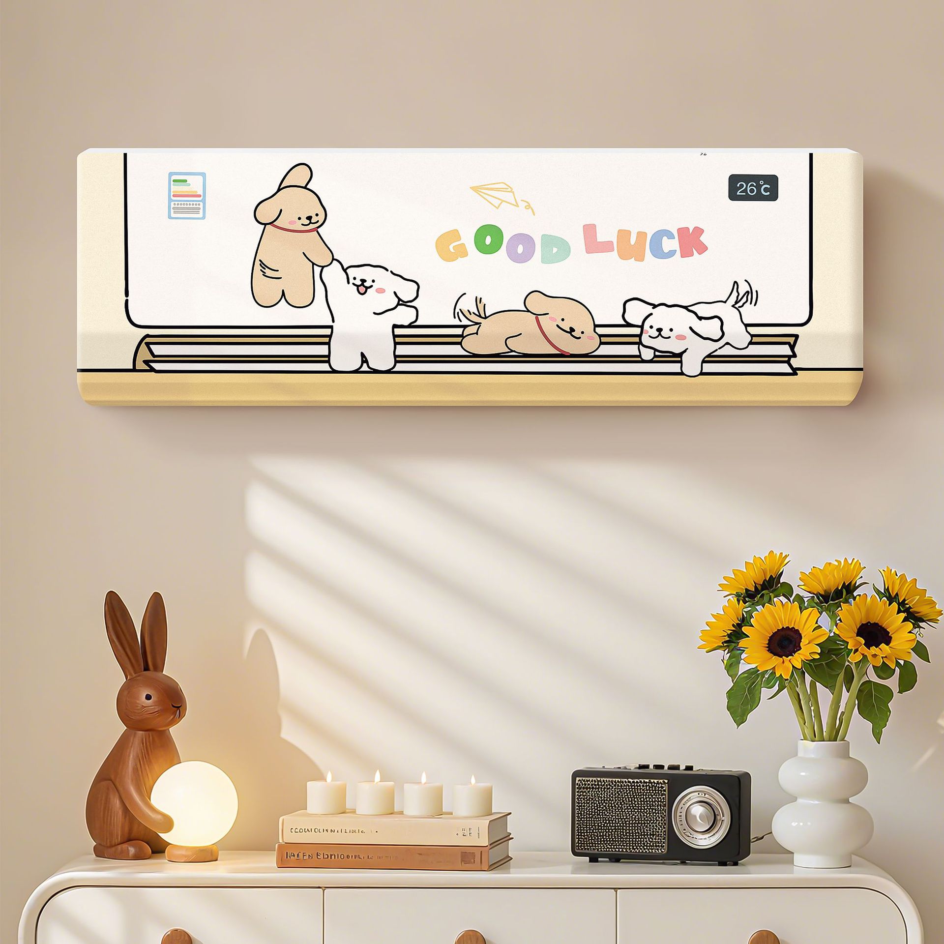 2025 nuevo aire acondicionado cubierta de polvo todo incluido tela elástica colgante cubierta de protección general de alta inducción cubierta de aire acondicionado