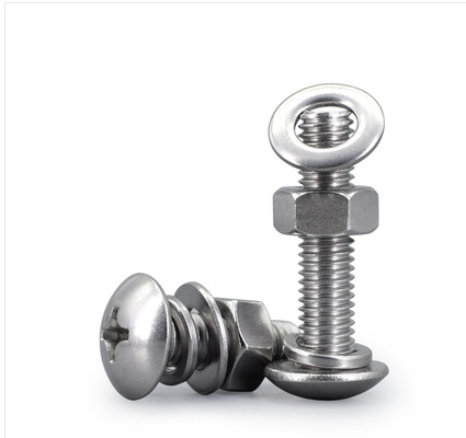 304不锈钢大扁头螺丝螺母套装组合带平垫弹垫螺丝杆M2M2.5M3M4M5