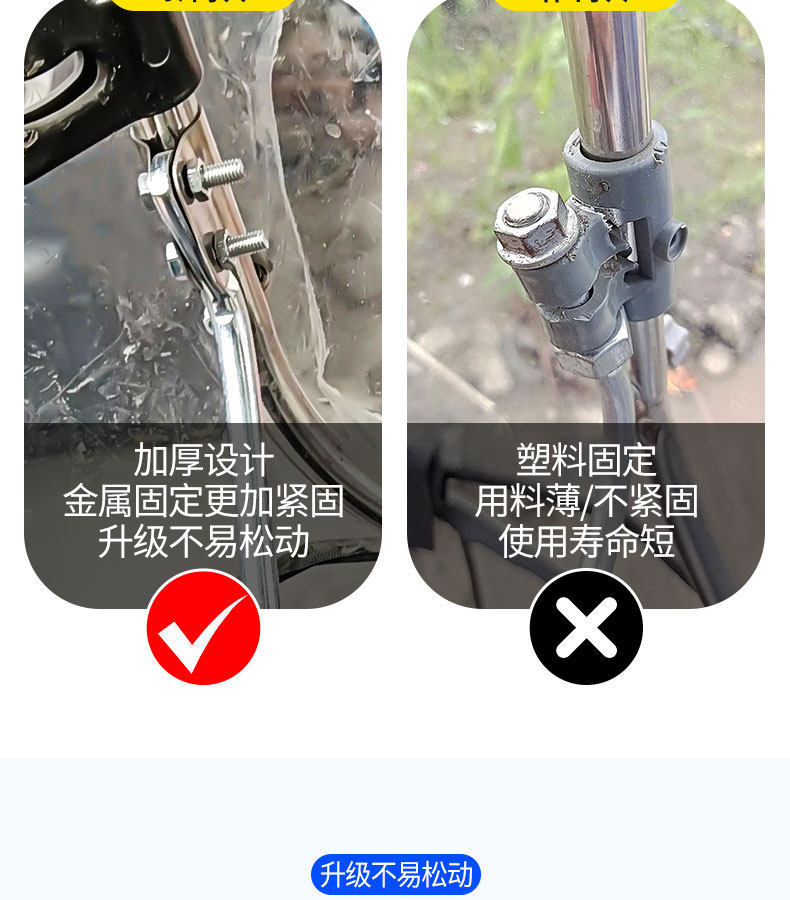 Electric Vehicle Canopy Bracket, Canopy Fixing Bracket Accessories, Rearview Mirror Sunshade, Solid Stainless Steel Bracket Base