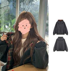 山东即墨卫衣2025新款秋季外套女美式连帽格子拼接小个子韩系开衫