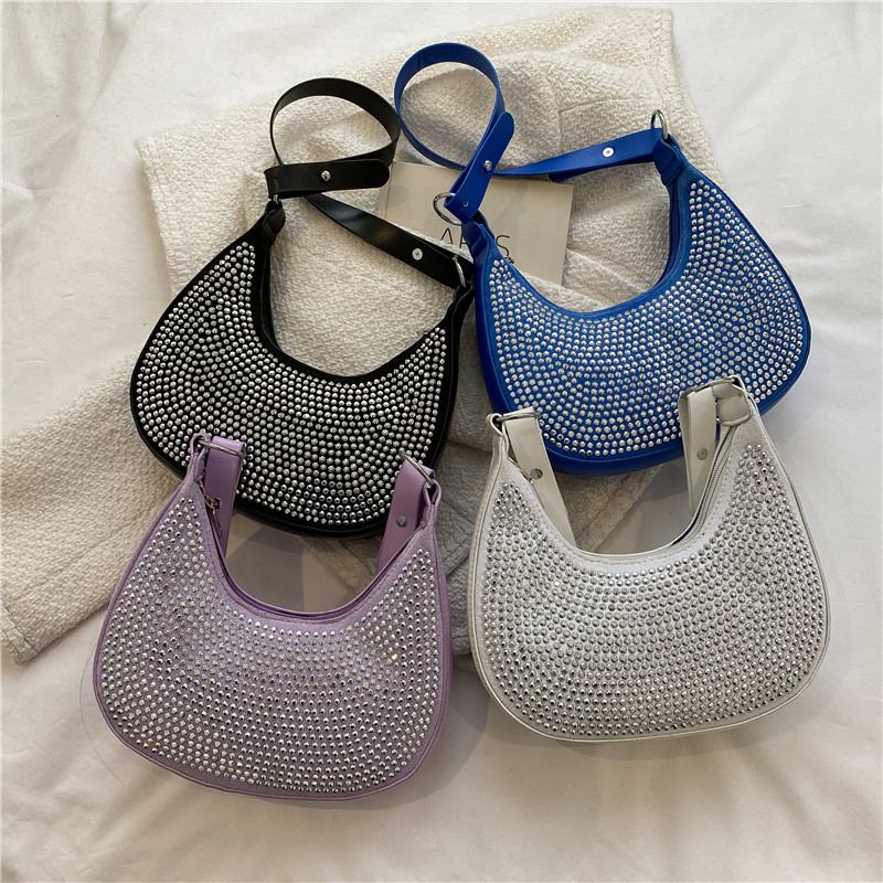 Nicho popular bolsa de las axilas bolso de las mujeres 2022 nueva moda de Corea Red brillante diamante cadena hombro bolsa de las axilas