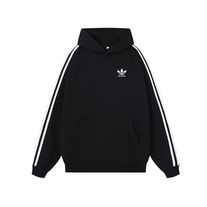 Heavyweight 420g Hooded Sweatshirt for Men and Women, 2025 Autumn New Model, Three Stripes, Versatile Couple's Clover Loose Top