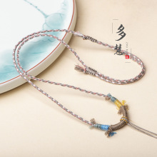 手工编织棉线藏式项链挂绳平安扣翡翠蜜蜡文玩佛牌挂件男女吊坠绳