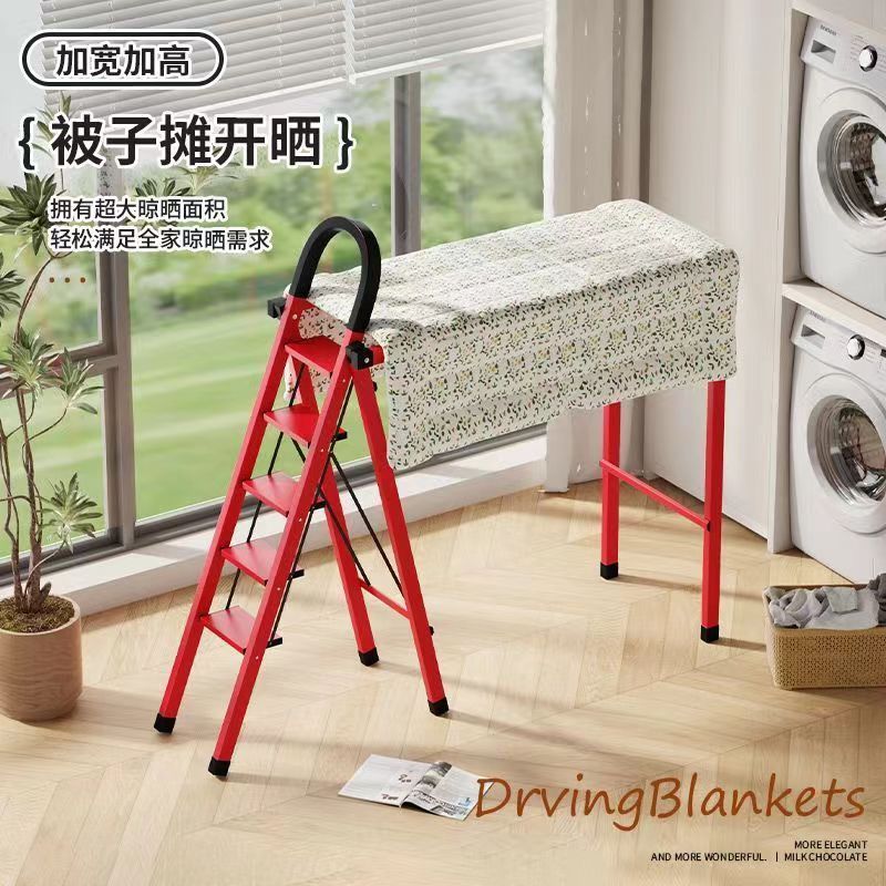 屋内家庭用多機能物干しラックは伸縮式で、折りたたんで厚くでき、移動や使用が簡単です。|undefined