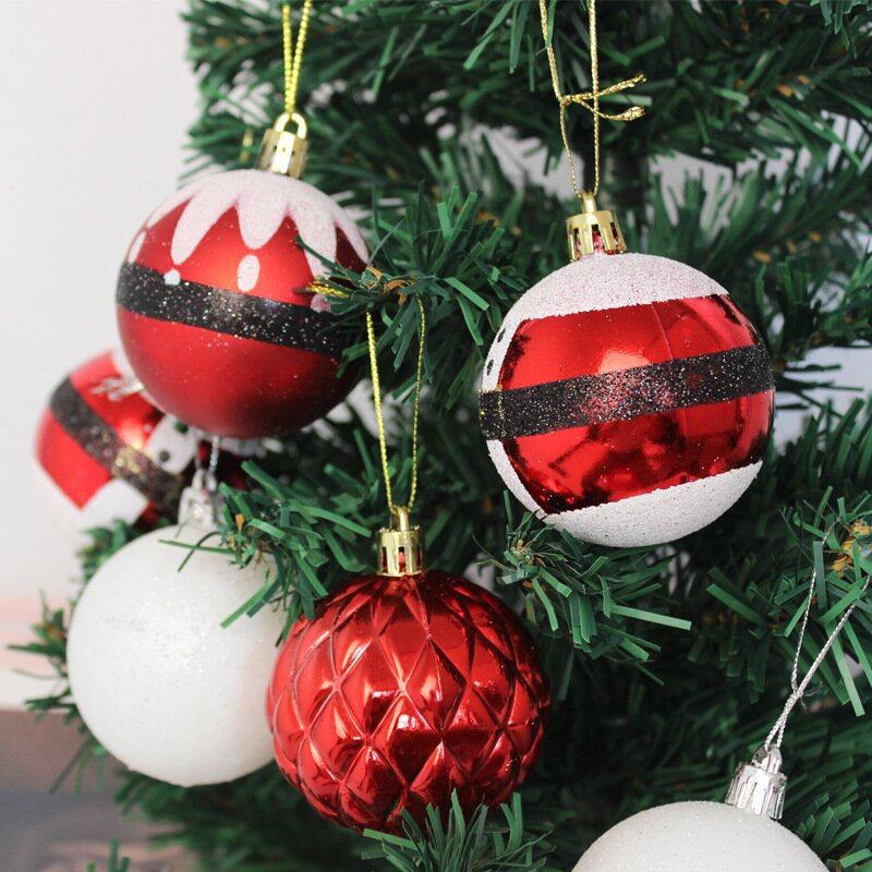 Navidad transfronteriza spot 6cm caja de regalo de plástico galvanizado bola de Navidad festivales centro comercial Navidad atmósfera bola decoración