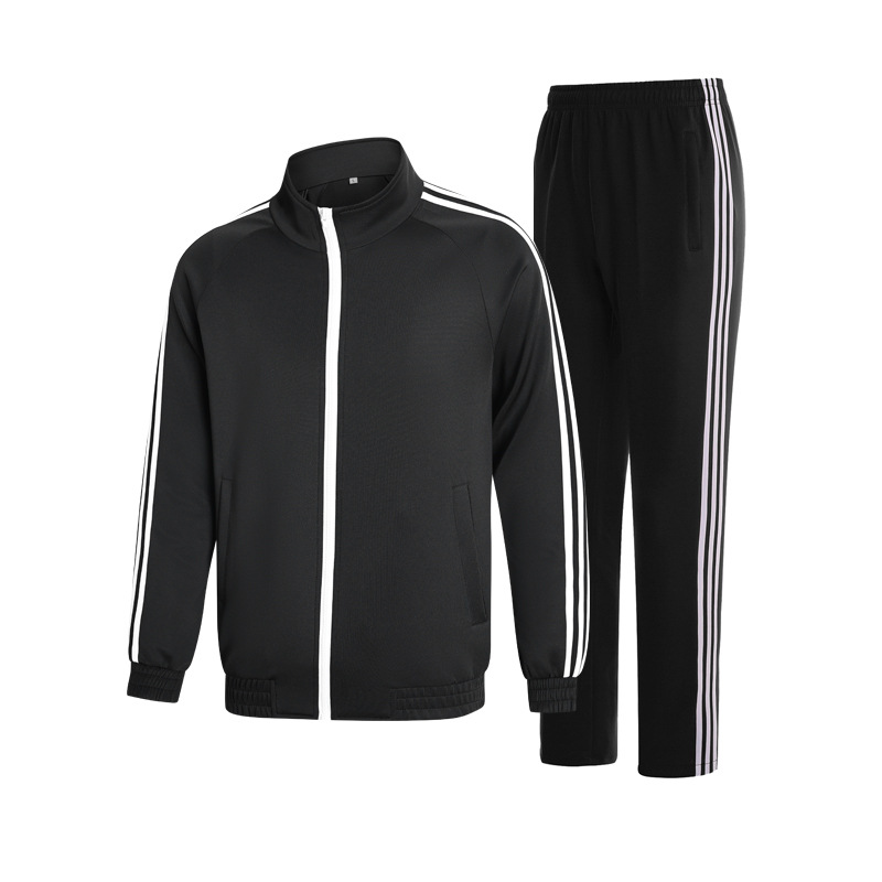 Primavera y otoño chaqueta de trabajo grupo trajes deportivos deportivos para estudiantes trajes deportivos de tres barras para hombres y mujeres