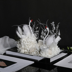 Eternal Flower Acrylic Cover Mirror Surface Creative Luxury Handmade Swan Qixi Festival Valentine's Day Send Lover 