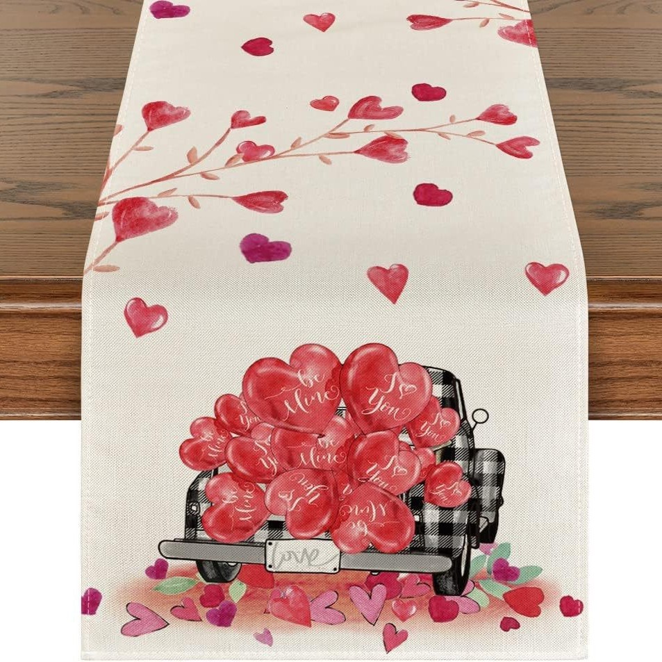 Novedad transfronteriza: Camino de mesa de lino estampado, decoración para sofá, ambiente festivo, estilo nórdico, tira larga.