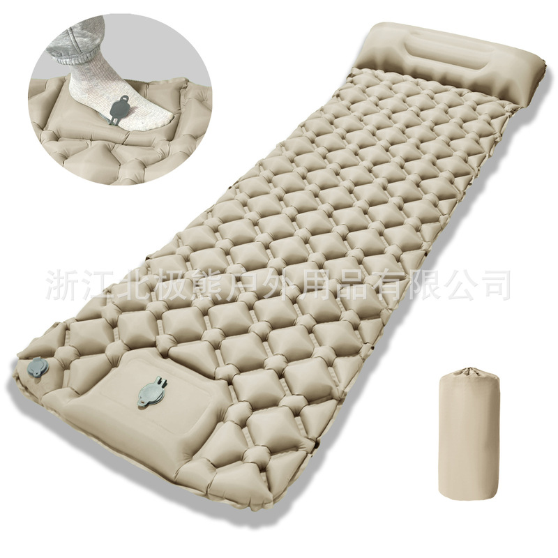 LT18 can be spliced outdoor camping built-in foot inflatable mattress inflatable bed single sleeping mat TPU moisture-proof mat filling