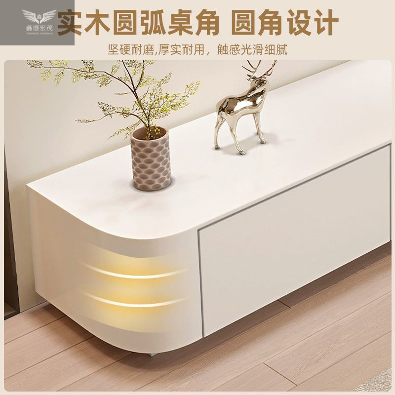 Mesa de té de madera sólida, gabinete de televisión combinado, sala de estar, gabinete de televisión doméstico, mesa de té de lujo ligera y alta calidad