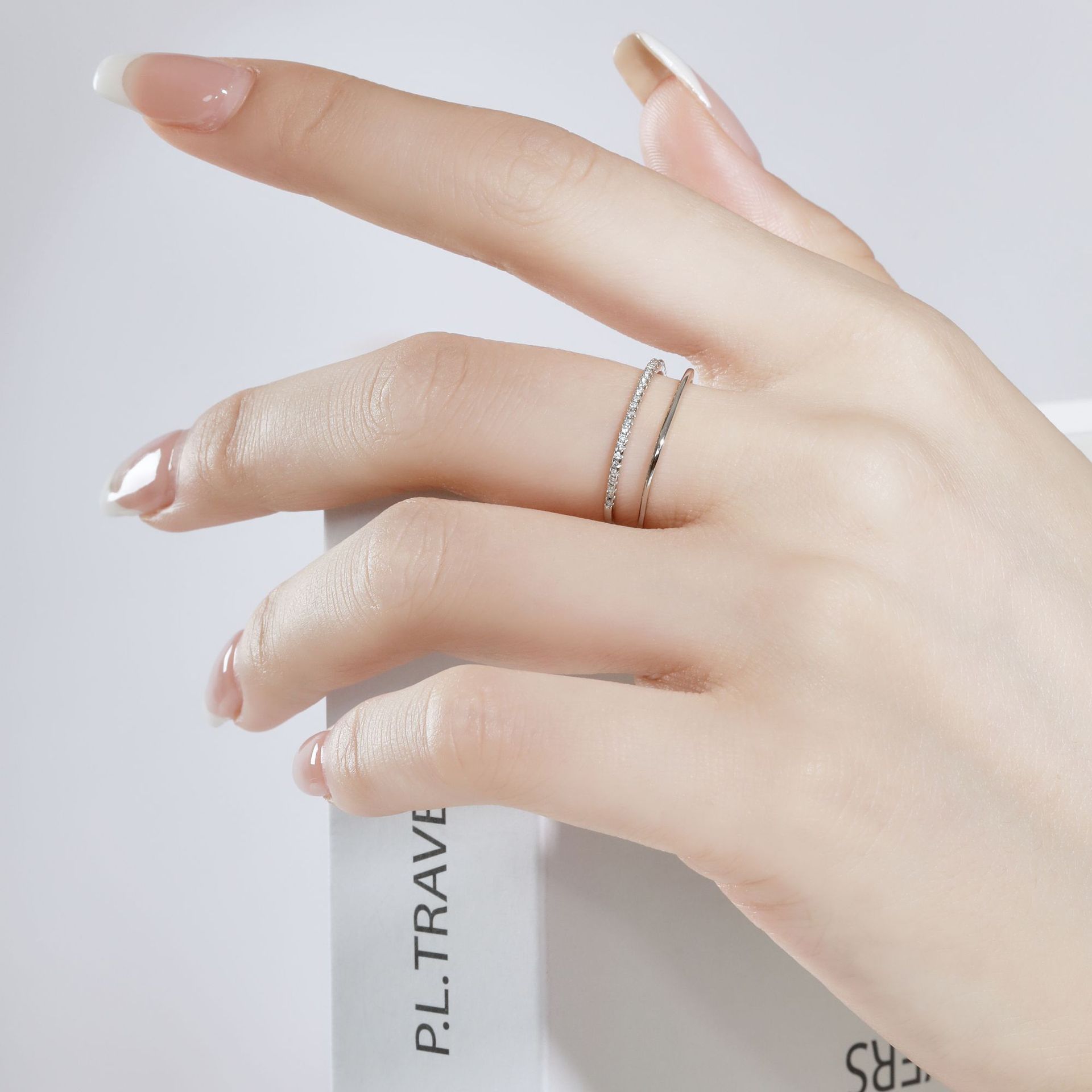 Simple Style Solid Color Silver Plating Inlay Zircon Open Ring 1 Piece