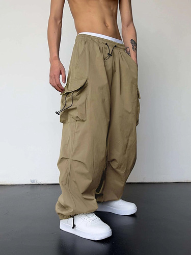 Cross-border Japanese-style pants for men: high-street trendy brand, loose-fit straight-leg workwear pants, couple's sports and casual tactical pants.