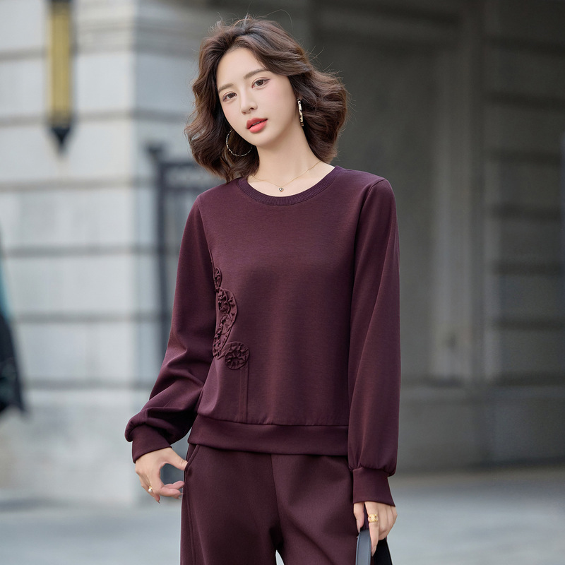 中年妈妈2025秋装运动服套装洋气中老年那女装春秋卫衣休闲上衣|undefined