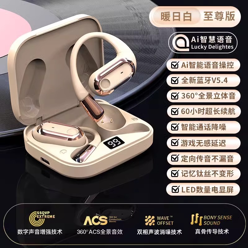 柏林之声2025新款降噪运动开放式蓝牙耳机挂耳式智能语音声控|undefined