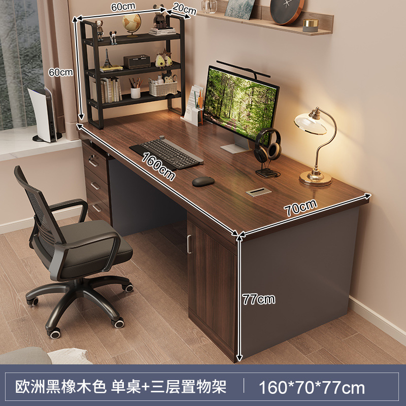 Mesa de escritorio, escritorio de computadora doméstica, escritorio moderno, escritorio de estudio simple, escritorio de estudio grande con estante de almacenamiento