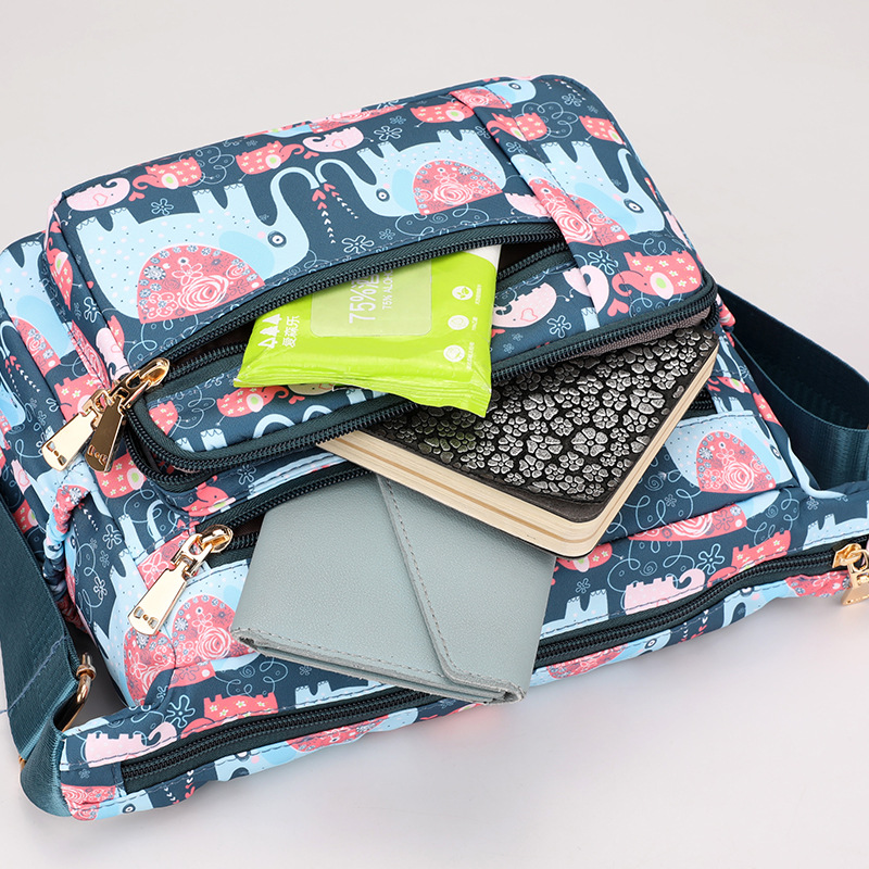 Nylon impreso bolso de las mujeres nuevo hombro crossbody madre bolsa Oxford tela impermeable de las mujeres bolsa de lona