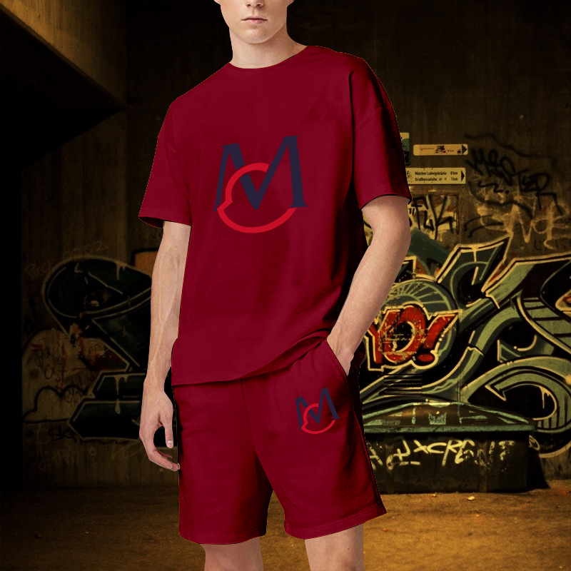 2023 nuevos deportes casuales camiseta de los hombres de verano de fitness shorts camiseta traje de running traje de manga corta de los hombres de comercio exterior