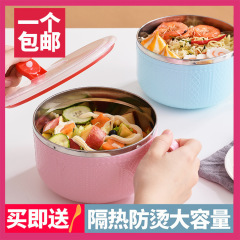ステンレスの泡の碗は蓋のサラリーマンの学生寮の弁当箱を持ってインスタントラーメンの碗を密封します。