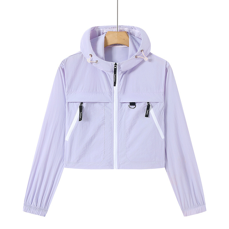 2025 nueva ropa de protección solar de verano de alta calidad, deportes al aire libre, seda de hielo, capucha transpirable para mujer