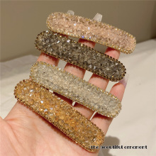 韩版网红新款简约水晶水钻发夹气质少女碎发夹前额刘海侧边夹发饰