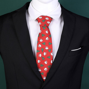Polyester printed tie Christmas flower tie holiday formal wear clothing accessories men's tie
