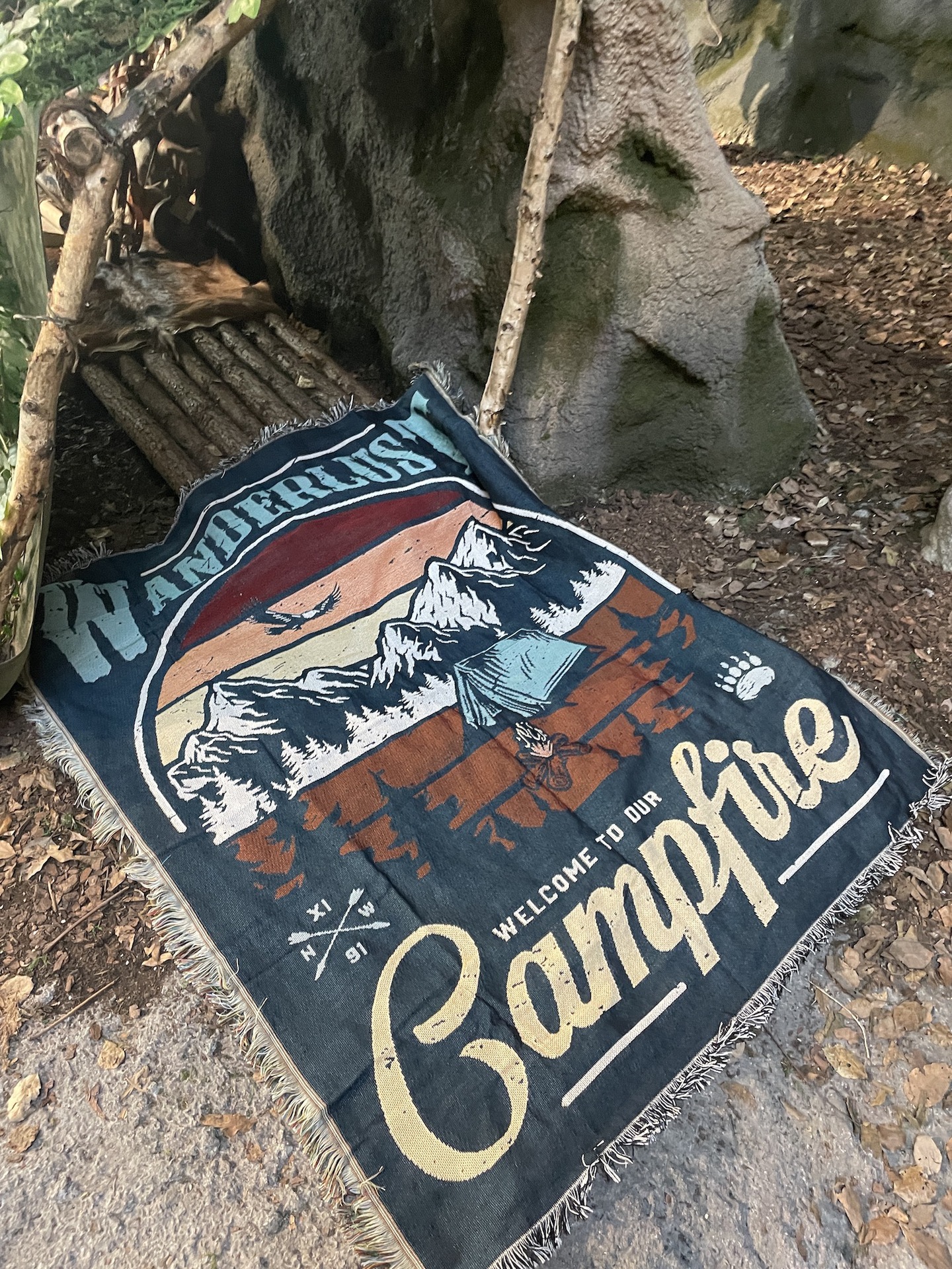 Description Picture 2 of itemTextile City Ins Mountain Tapestry Blanket Outdoor Camping Campfire Mat Living Room Sofa Cover Background Home Decoration