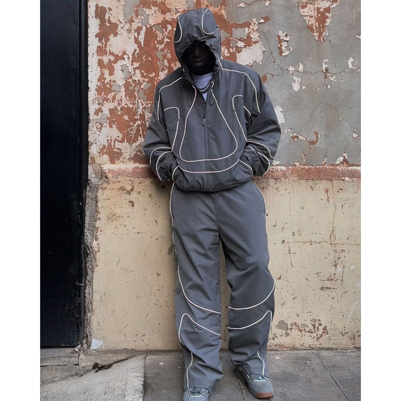 Super Discount Corteiz American-Style 3m Reflective Alcatraz Jacket and Sports Suit