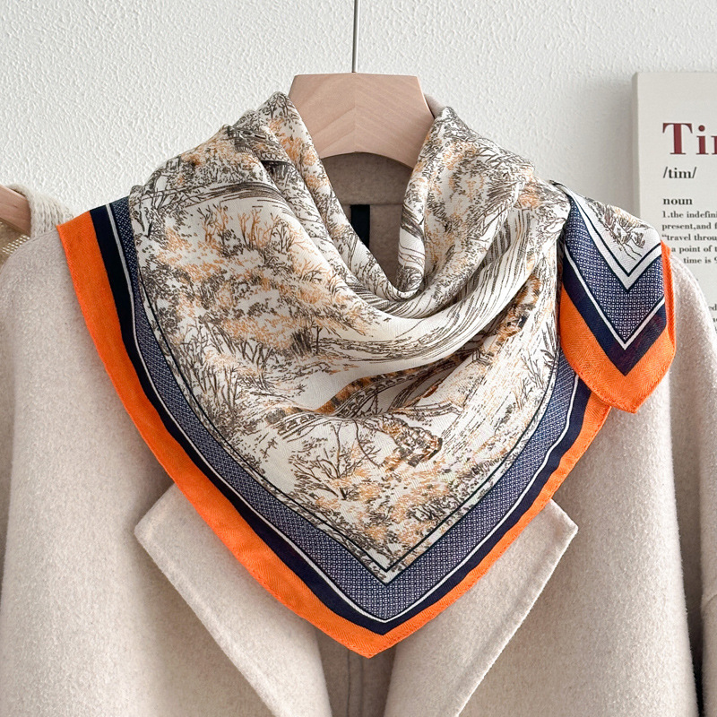 쑤저우식 정원 - 흰색 바탕에 주황색 테두리