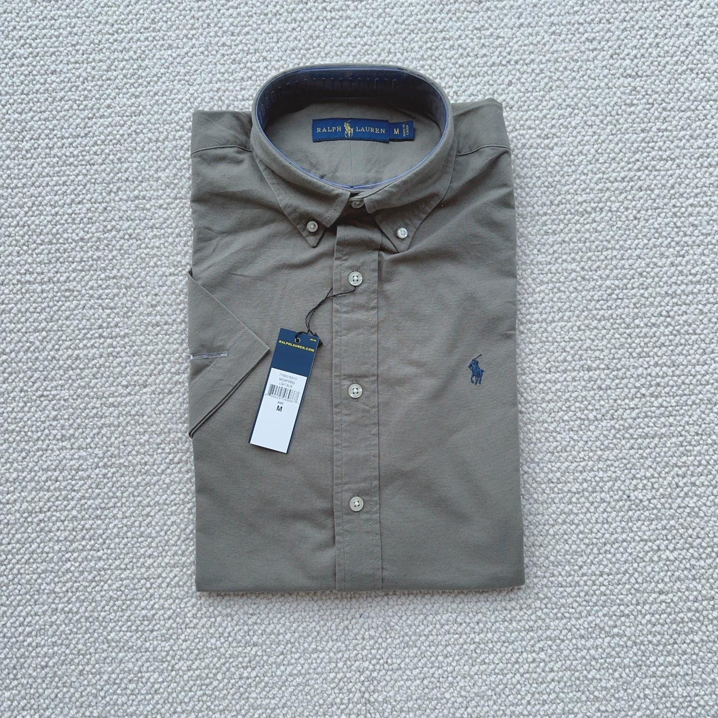 (Cross-border trading), quality summer solid shirt, high collar, with embroidery