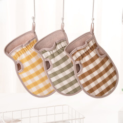 High and Low Tight Mouth Nobleman Race Finger Exposure Square Shower Towel Gloves, Double-Sided Sanding Bath Towel Scrub Towel