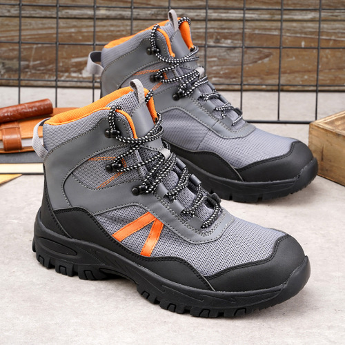 High-top anti-puncture and abrasion-resistant safety shoes for men in autumn and winter, anti-smash and puncture-resistant breathable safety shoes