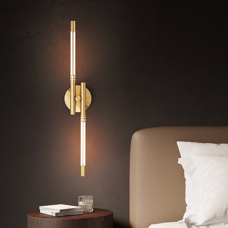Luz de pared de palo de ayuda moderna simple pasillo luz de entrada nórdica moderna simple sala de estar dormitorio luz de cabezal de cama