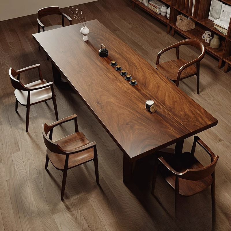 South American Walnut Wood Table for Home Use, Large Long Desk for Living Room, High-End Writing Desk, Reception Table, Office Desk, Study and Work Table South American Walnut Wood Table for Home Use, Large Long Desk for Living Room, High-End Writing Desk, Reception Table, Office Desk, Study and Work Table
