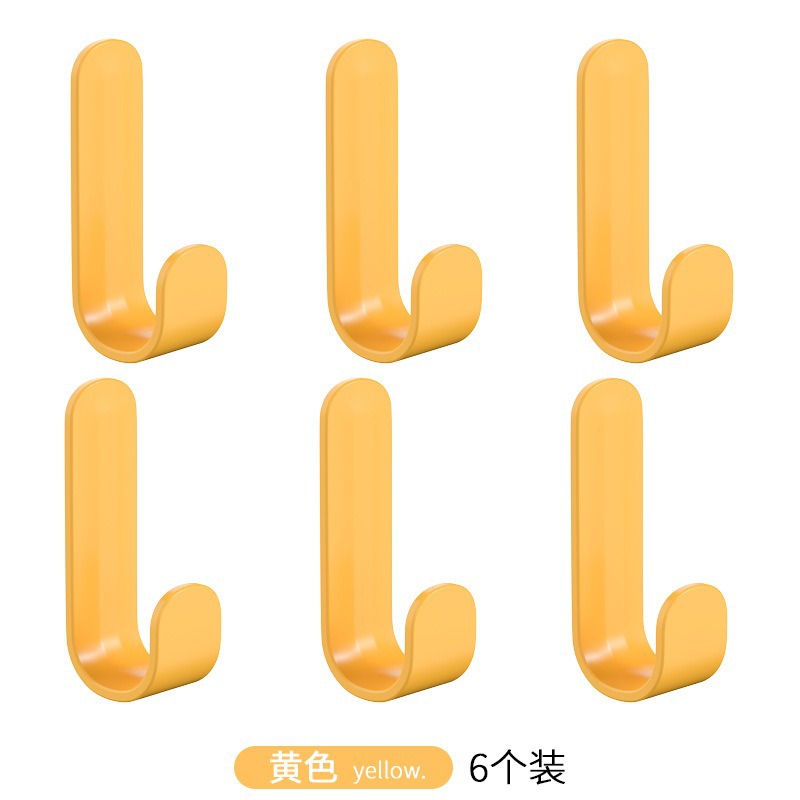 Gancho en forma de J, fuerte gancho de ropa en la parte posterior de la puerta sin perforación, gancho adhesivo de plástico en la pared de la cocina