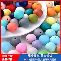 Силиконовые бусины Свободные бусины карамельного цвета круглые бусины DIY Baby Molar Gum Бусины Цветные Бусины Трансграничные Горячие Продажи