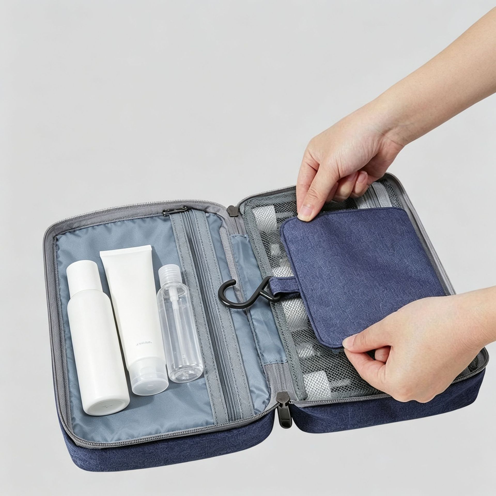 Neceser de Viaje con Separación Seco y Húmedo de Tela Oxford Impermeable, Plegable y Gran Capacidad, para Viajes image 5