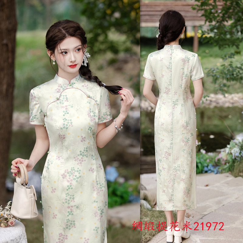 Fashionable long summer cheongsam