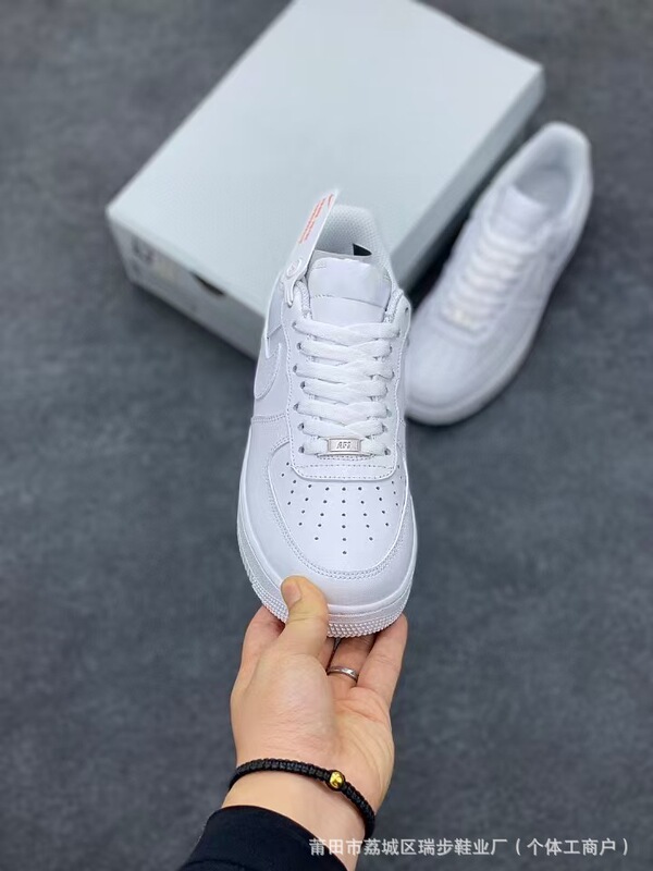 Original Af1 Air Force One Cw228 Pure White Sneakers for Men, Versatile White Shoes, Cow Leather Sports Shoes