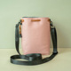 Camera storage bag - cherry blossom pink, medium + black shoulder strap, can be worn on one shoulder or crossbody