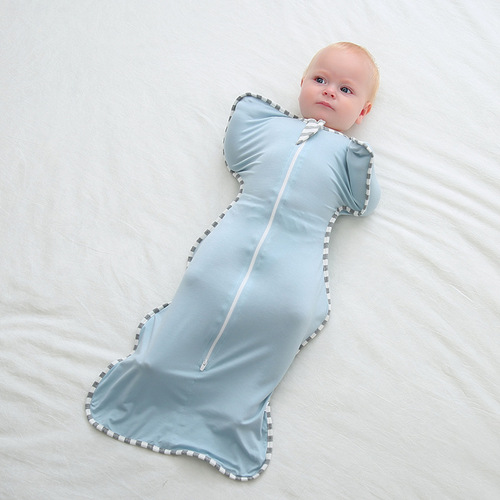 Cross-border new bamboo fiber baby onesie newborn anti-bite hand baby swaddle breathable skin-friendly baby sleeping bag