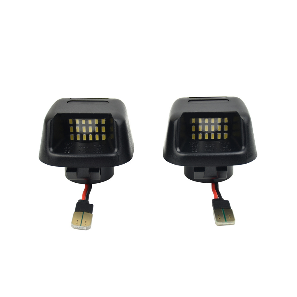2Pcs Red White Light 18 Lamp Black Led License Plate Light for Nissan Navara D40 Titan 07-19 Years