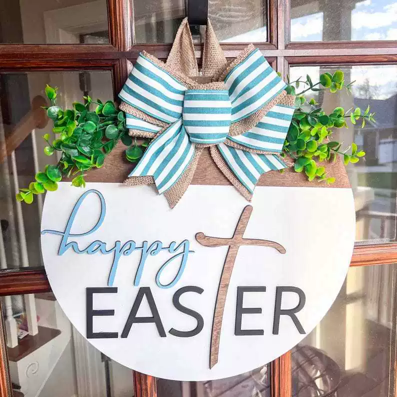 Трансграничная новая независимая станция Пасха черно-белый деревянный бант с бантом приветствует декоративные деревянные поделки реквизит