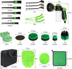 Cross-border new car washing and beauty tool set, including washing drill, cleaning brush, detail brush, spray gun set