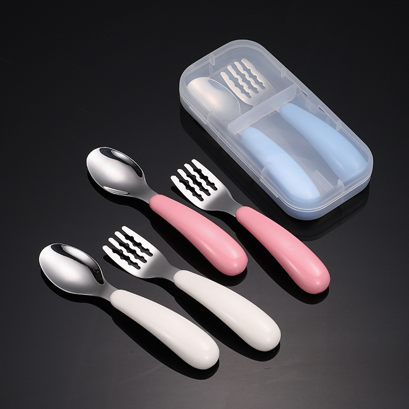 304 stainless steel Children's portable tableware suit cartoon spoon Fork baby learning training spoon household fork spoon 304 stainless steel Children's portable tableware suit cartoon spoon Fork baby learning training spoon household fork spoon