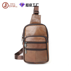 Men's Leather Crossbody Bag with Buckle, Small Backpack Style, Genuine Leather, Large Capacity, Unisex Casual Bag